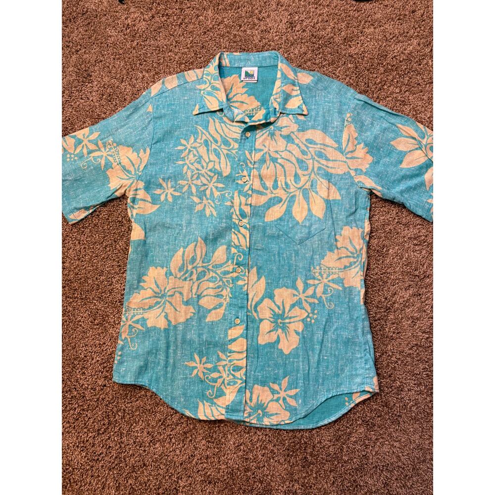 Vintage Off Shore Tropical Floral Button Down Shirt Mens Size Large